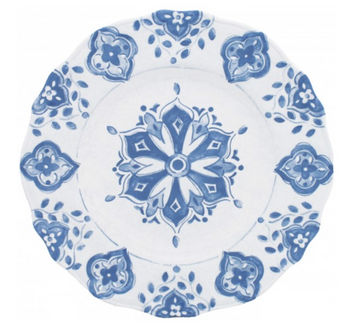 Le Cadeaux Melamine Moroccan Blue Dinner Plate